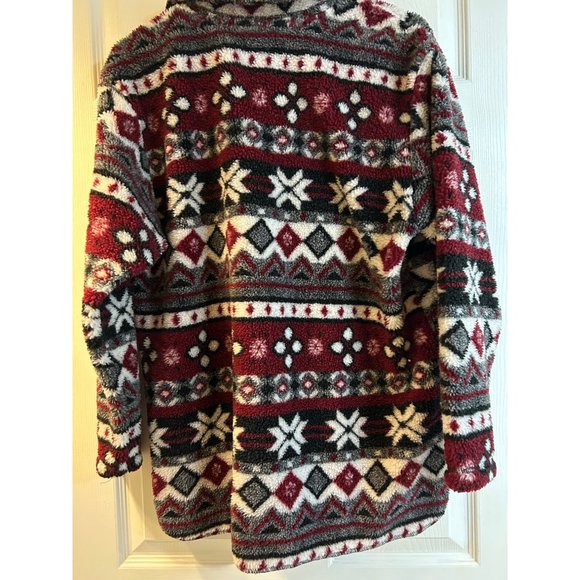 Vintage 90s Montana Blues Jean Co Fleece Sweater Button Up Size Medium - Picture 2 of 6